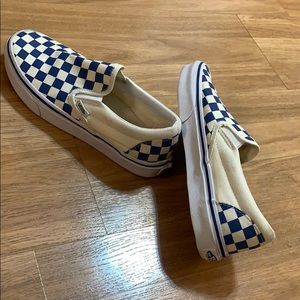 Blue checkered vans